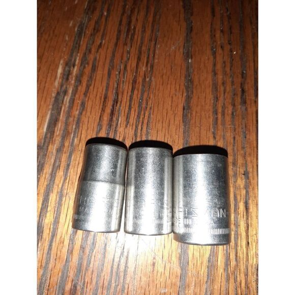 Lot 3 Vintage Craftsman Sears 14mm, 16mm, 19mm G Series Sockets 12pt 1/2" Made U - Picture 2 of 7